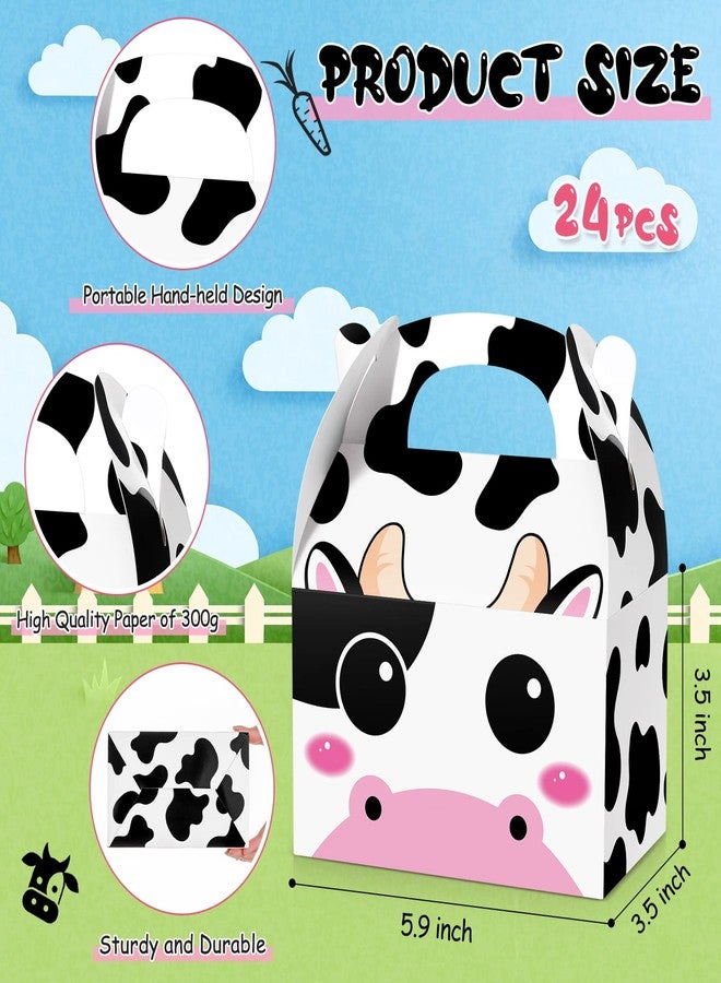 Sherr 24 Pack Cow Party Treat Boxes Cow Party Goodie Candy Treat Boxes Reusable Birthday Favor Decorations for Farm Animals Supplies Decoration - Image 2